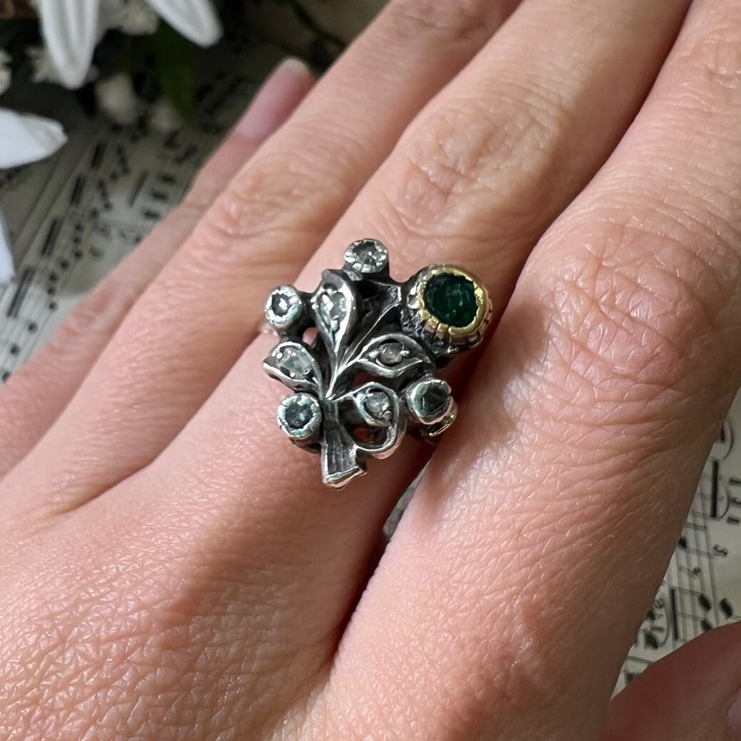 希少】フランス ロココ期 アンティーク リング ジャルディネッティ