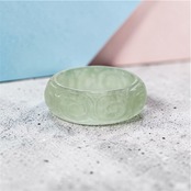 【14.5号】 Carving NyoYi  翡翠くり抜き甲丸リング A貨翡翠 jd_rg2515