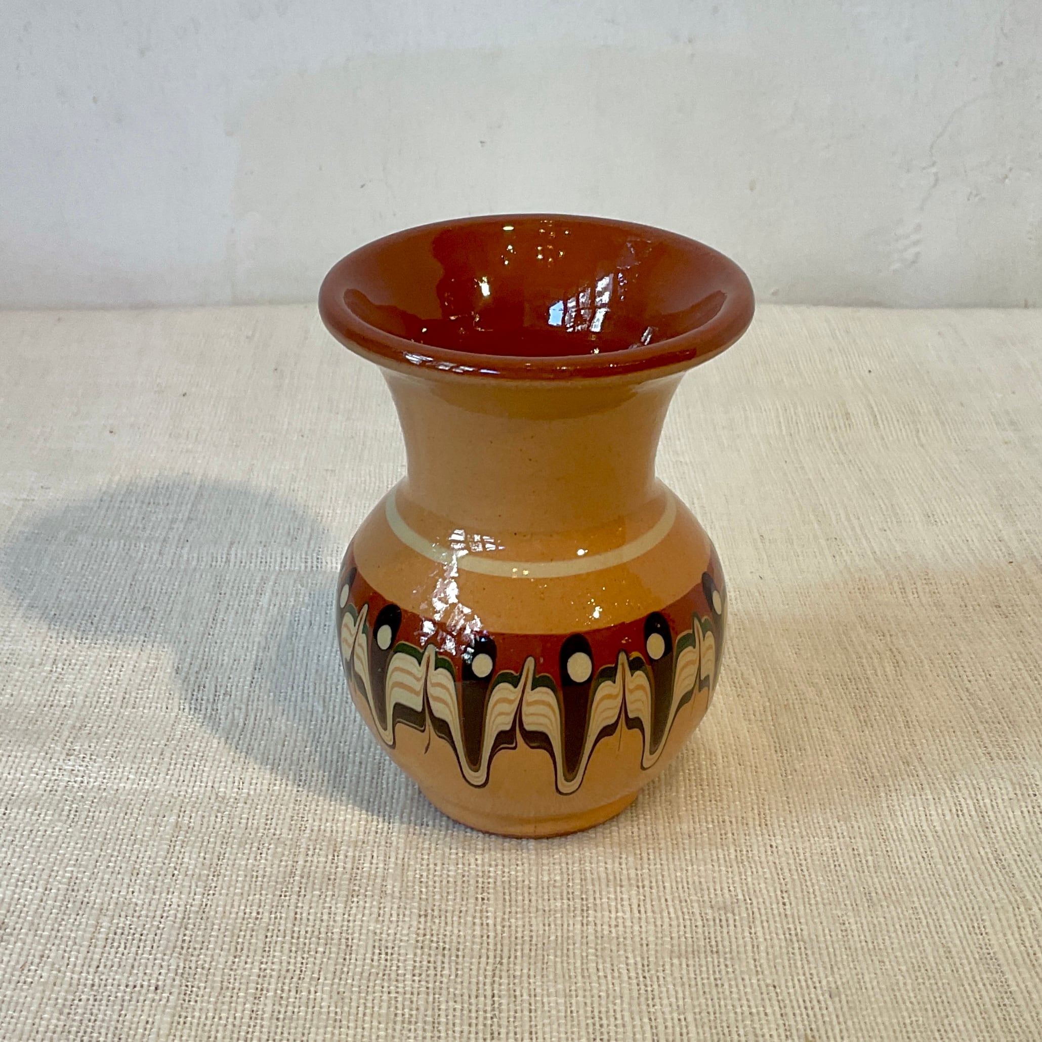 ブルガリア陶器】トロヤン陶器のミニベース（青・緑・黄） | 照明