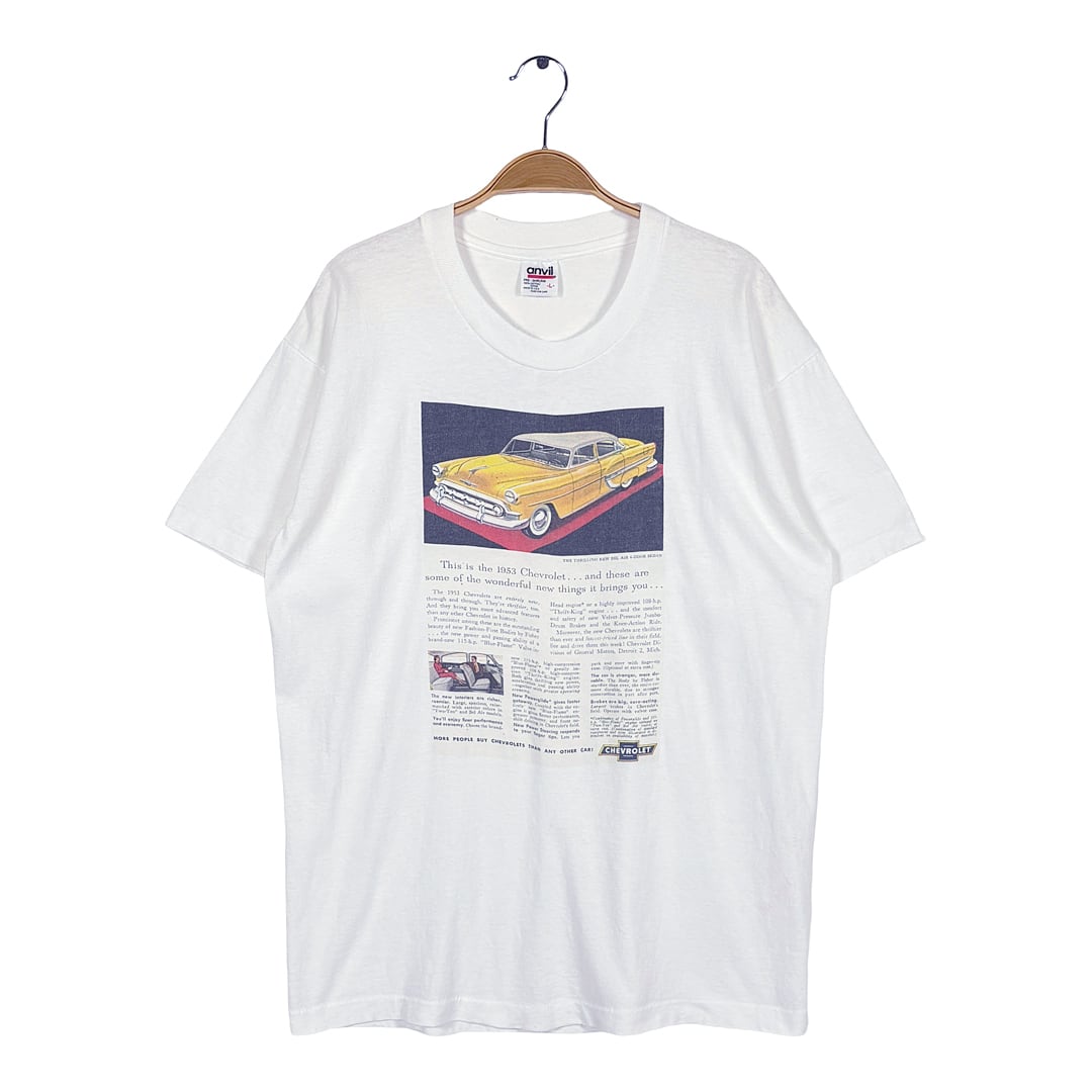 90s シボレー ベルエア USA製 ヴィンテージ Tシャツ 広告 ホットロッド クラッシックカー シングルステッチ アンビル サイズXL BZ0641