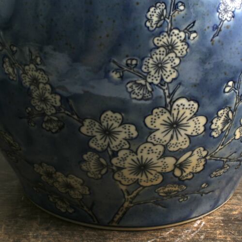 ターコイズブルー　鉢カバー　高級　陶器　観葉植物
