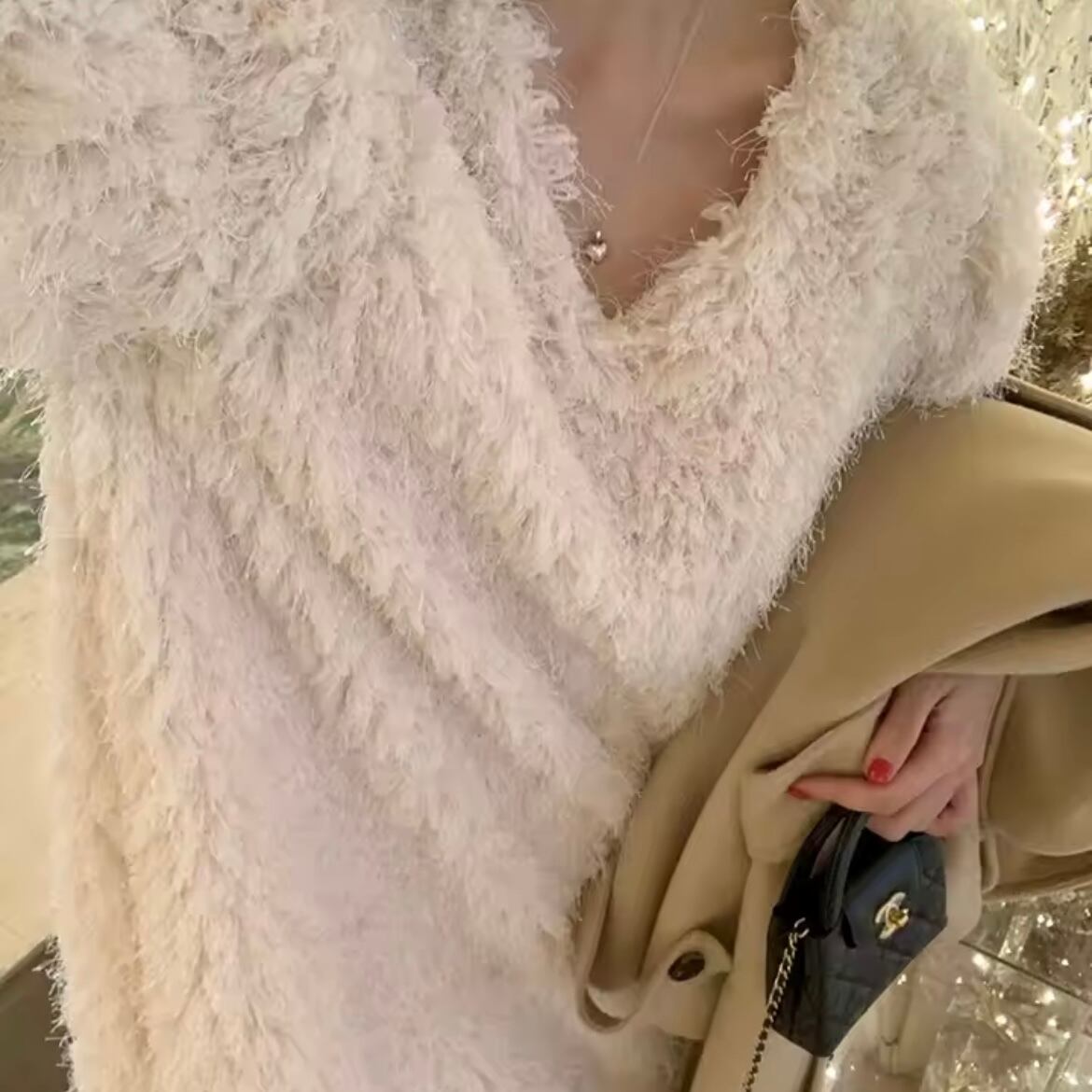 fluffy short sleeve mini dress