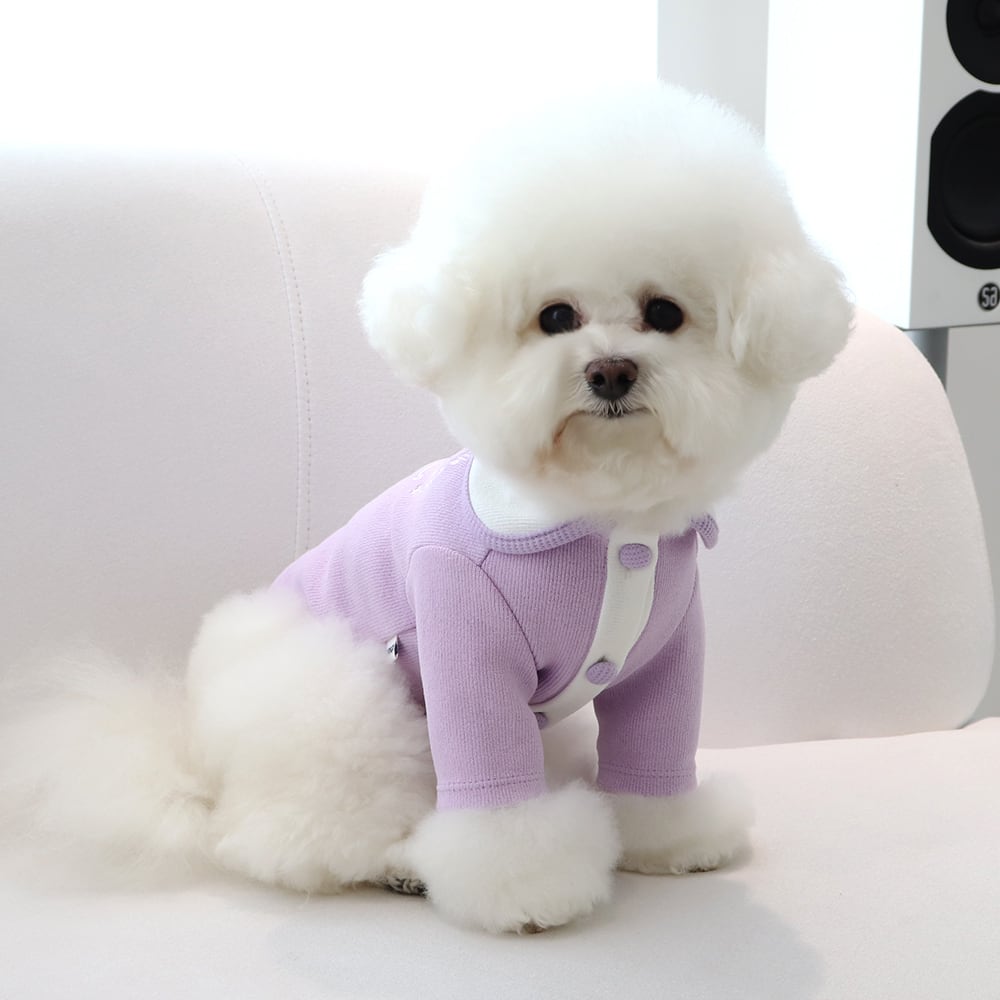 L/即納【Chiot】Blooming collar cardigan《Violet》