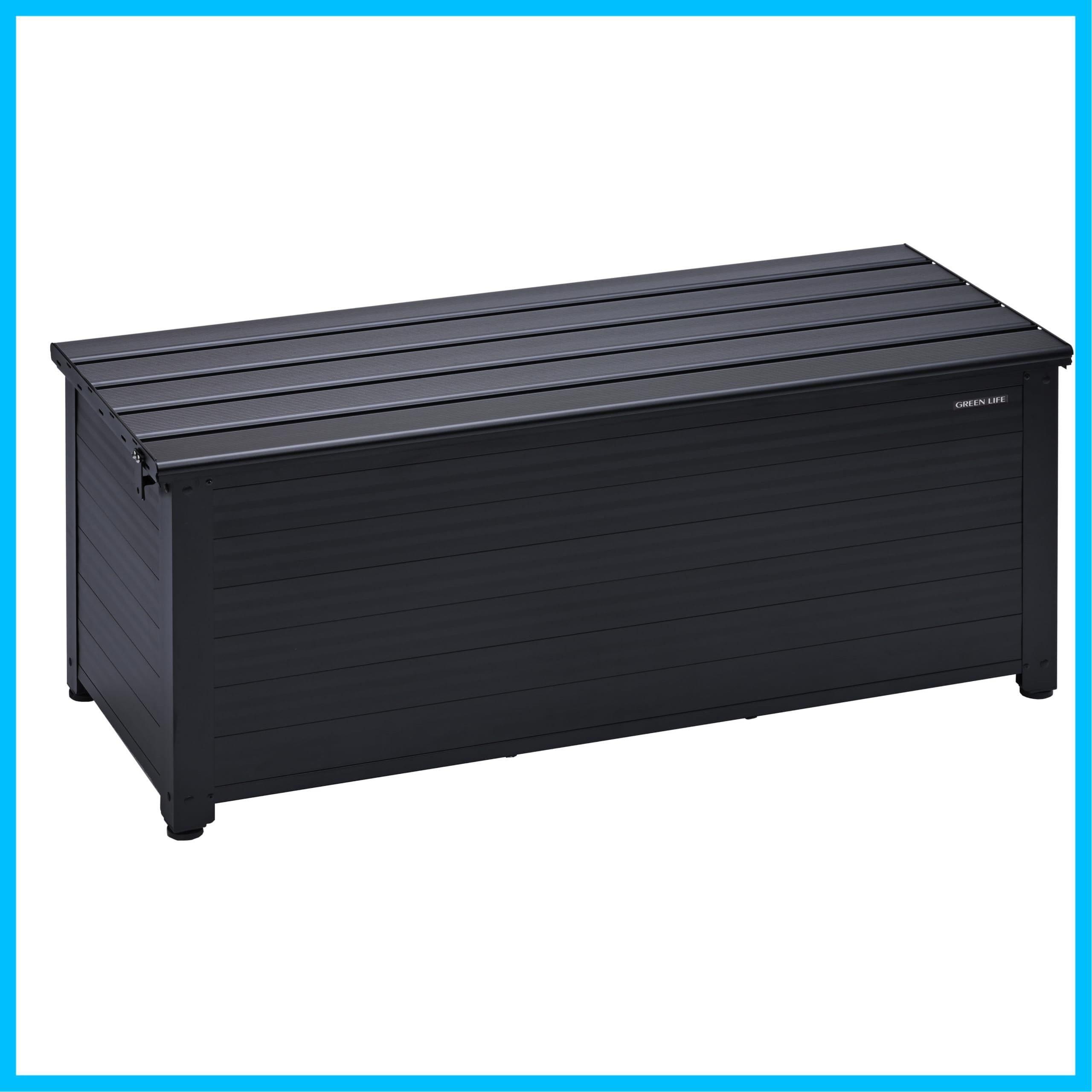 グリーンライフ ベンチストッカー 収納ベンチ (幅114×奥行46×高さ48.5cm)アルミ製でサビにくい 軽量 屋外 玄関 ブラウン AB : グリーンライフ(GREEN LIFE) ベンチストッカー 収納