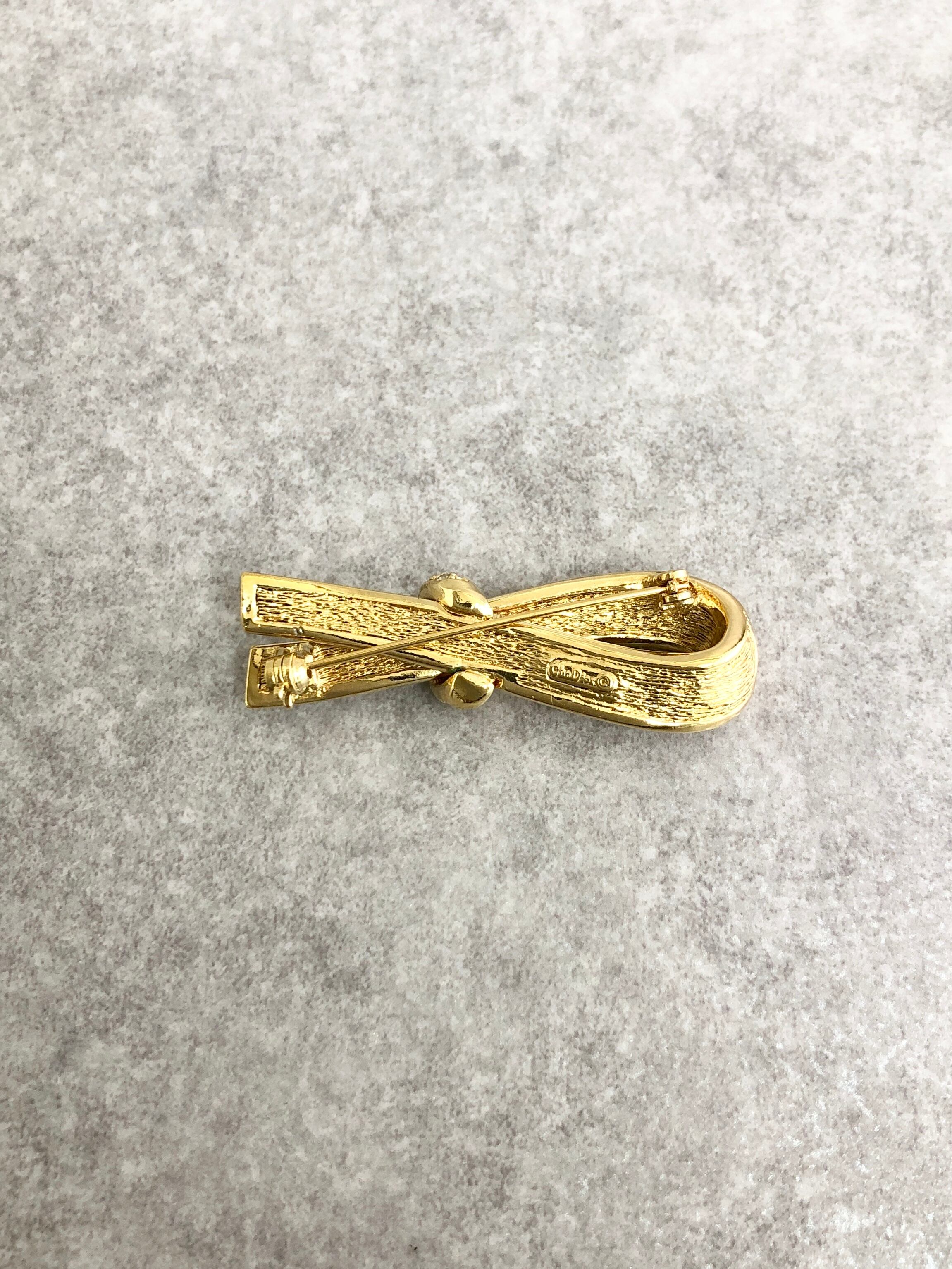 Christian Dior クリスチャン ディオール ブローチ ゴールド ラインストーン vintage ヴィンテージ オールド fyrmxn | VintageShop solo Christian Dior クリスチャン ディオール ブローチ ゴールド ラインストーン vintage ヴィンテージ オールド fyrmxn | VintageShop solo