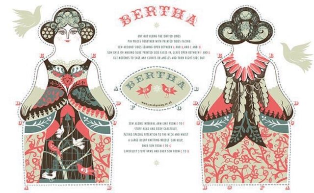 Bertha Tea Towel / Cloth Kit ぬいぐるみキット 布ポスター
