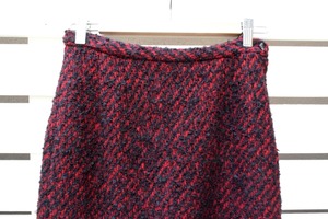 vintage red x black tweed skirt