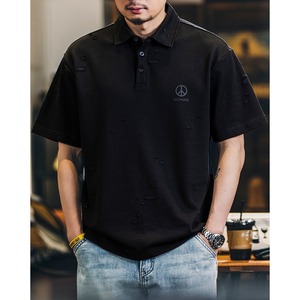 loose damage casual polo-shirt A1208