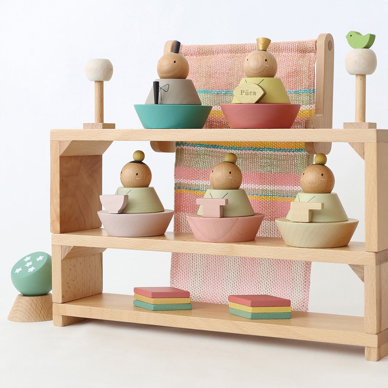 E-1.新品　人形8種セット、ひな壇、小物セット 雛人形｜コンパクト｜おしゃれ｜モダン｜インテリア｜プレミアム