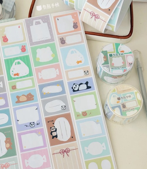 新作☆ EE201｜EverEin【泡泡框框】型抜き　紙テープ 書けるロールシール