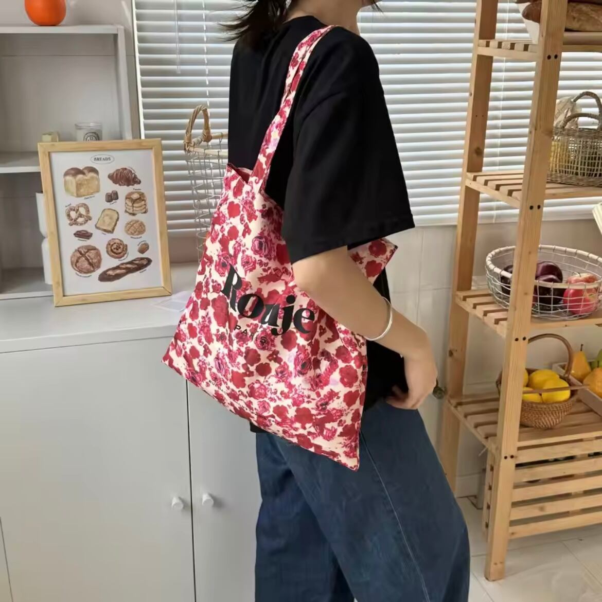 multi pattern tote bag