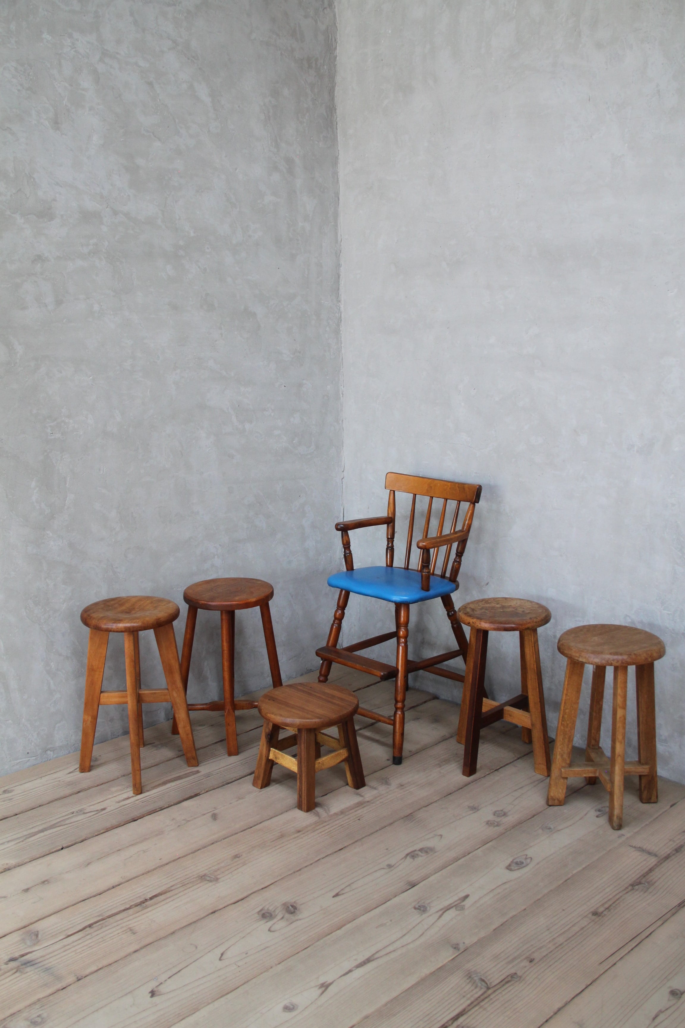 送料無料】スツール 古家具/古道具/アンティーク/椅子/スツール/丸イス