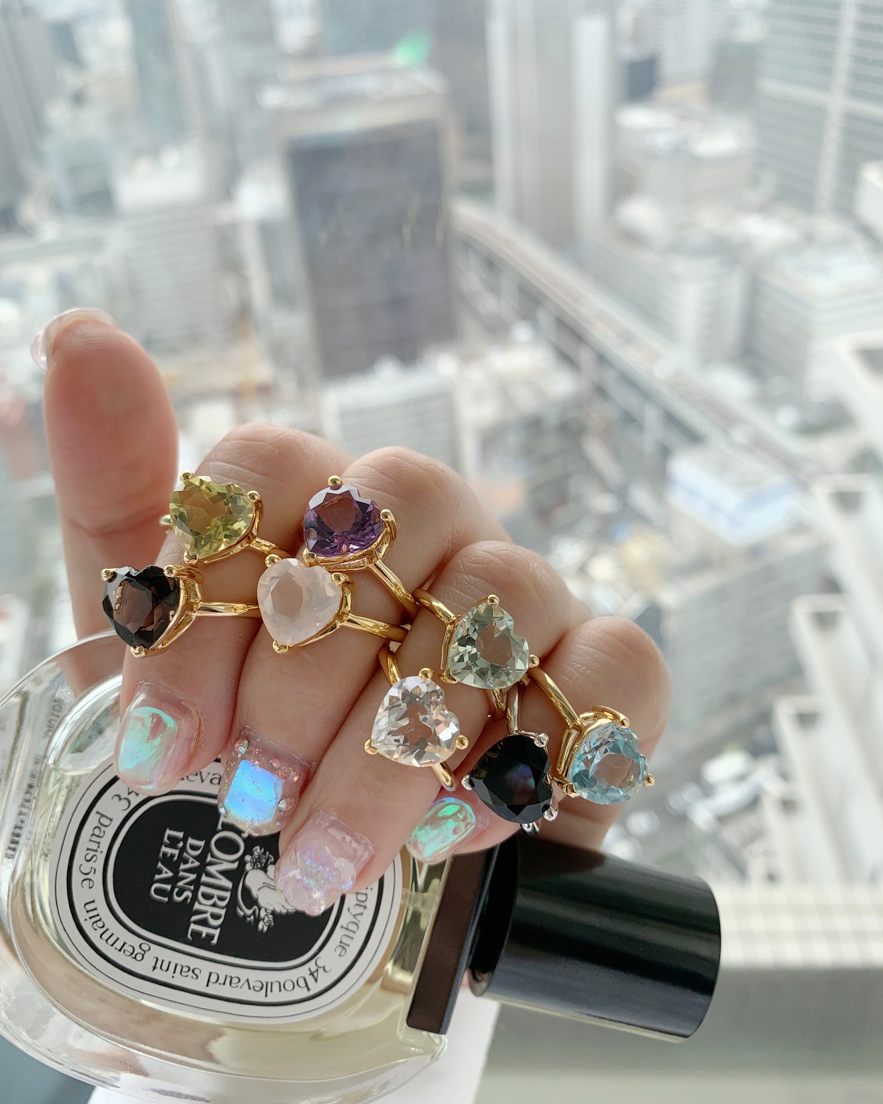 アメジストハートシェイプリング イエローゴールド | Sally's