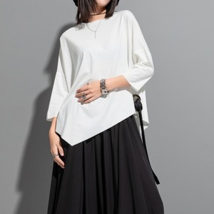 サイドリボンドロップショルダーTシャツ　D0202