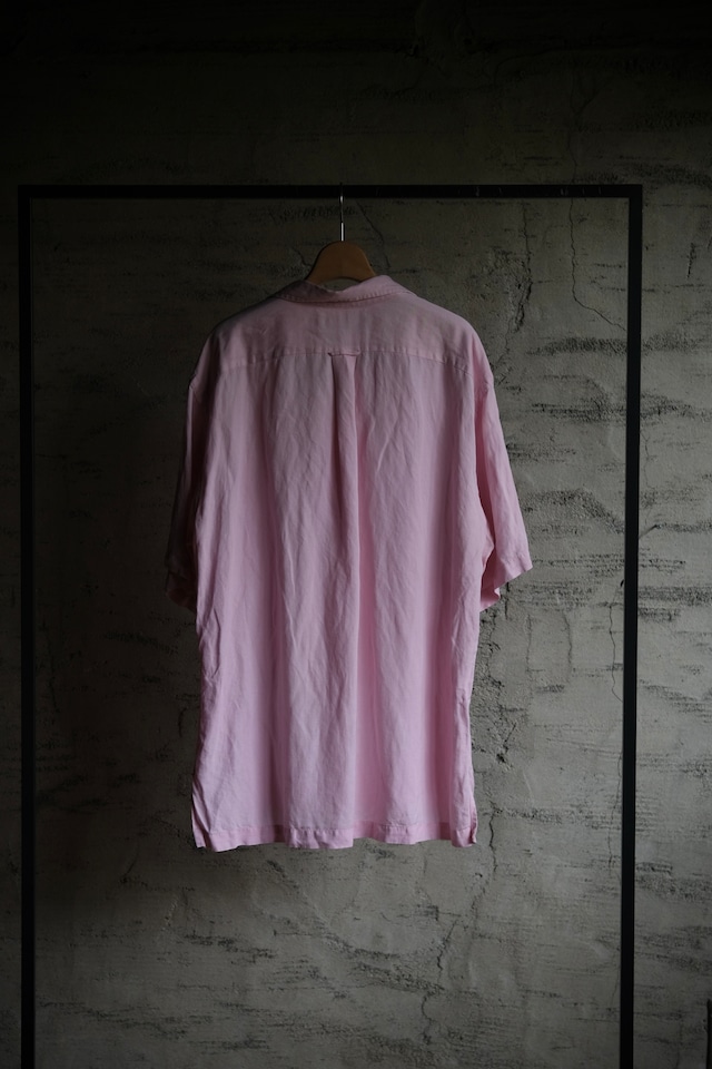 OK/90's "Polo by Ralph Lauren" linen silk open collar shirt/pink