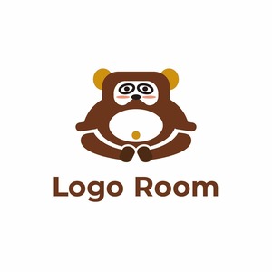 No564 たぬきの信楽焼のロゴ【たぬき、キャラクター、イラスト、信楽焼、動物、可愛い、ポップ、ショップ、販売、飲食、小売、フード、クリニック】