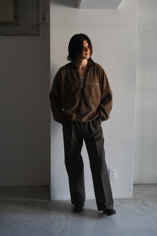 A.PRESSE / Vintage Silk Fleece Harf ZIP Jacket (Brown)