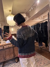 L.L.Bean Nordic Pattern Merino Lambswool Cardigan