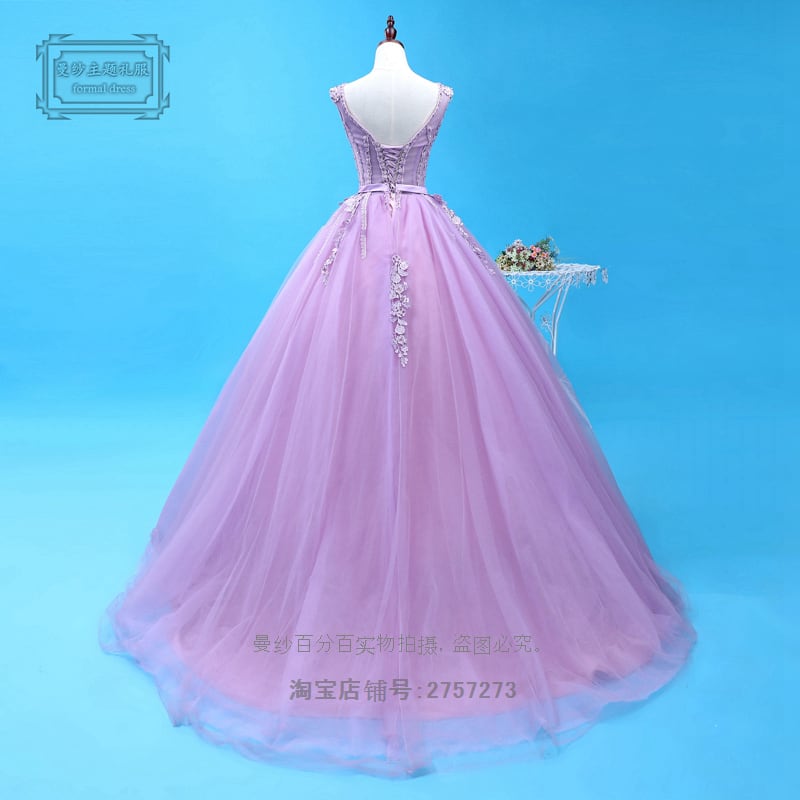 カラードレス パープル/紫 ロング ピアノ演奏会/音楽会 ステージ衣装 ロングドレス