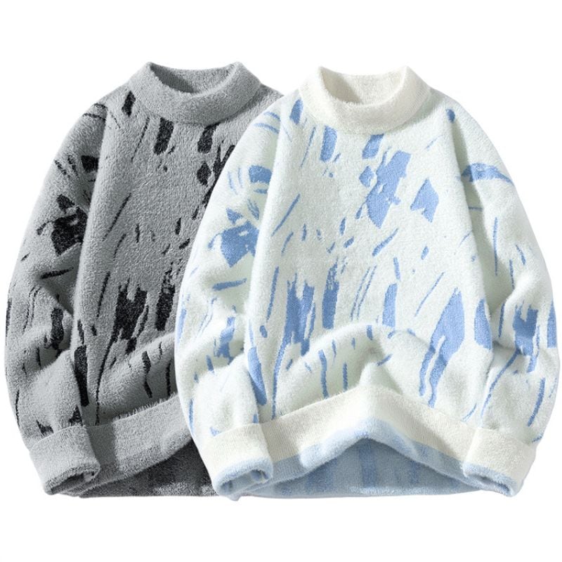 総柄ラウンドネックセーター C10651