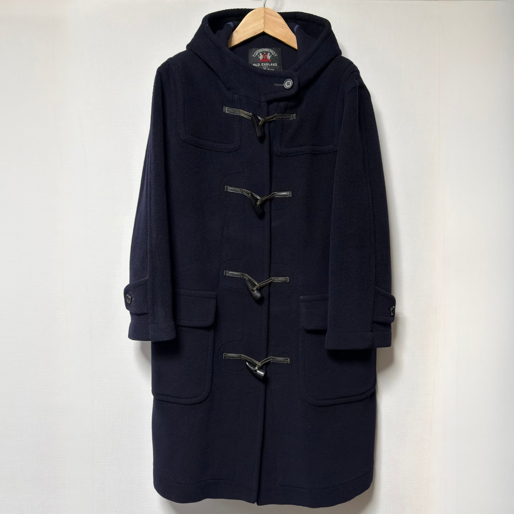 OLD ENGLAND 80-90s イギリス製 ヘリンボーン ウール ダッフルコート