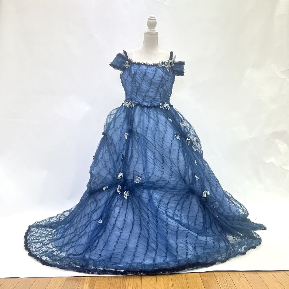 中古 カラードレス プリンセス 青 17号FT 大きいサイズ フリーサイズ C-381