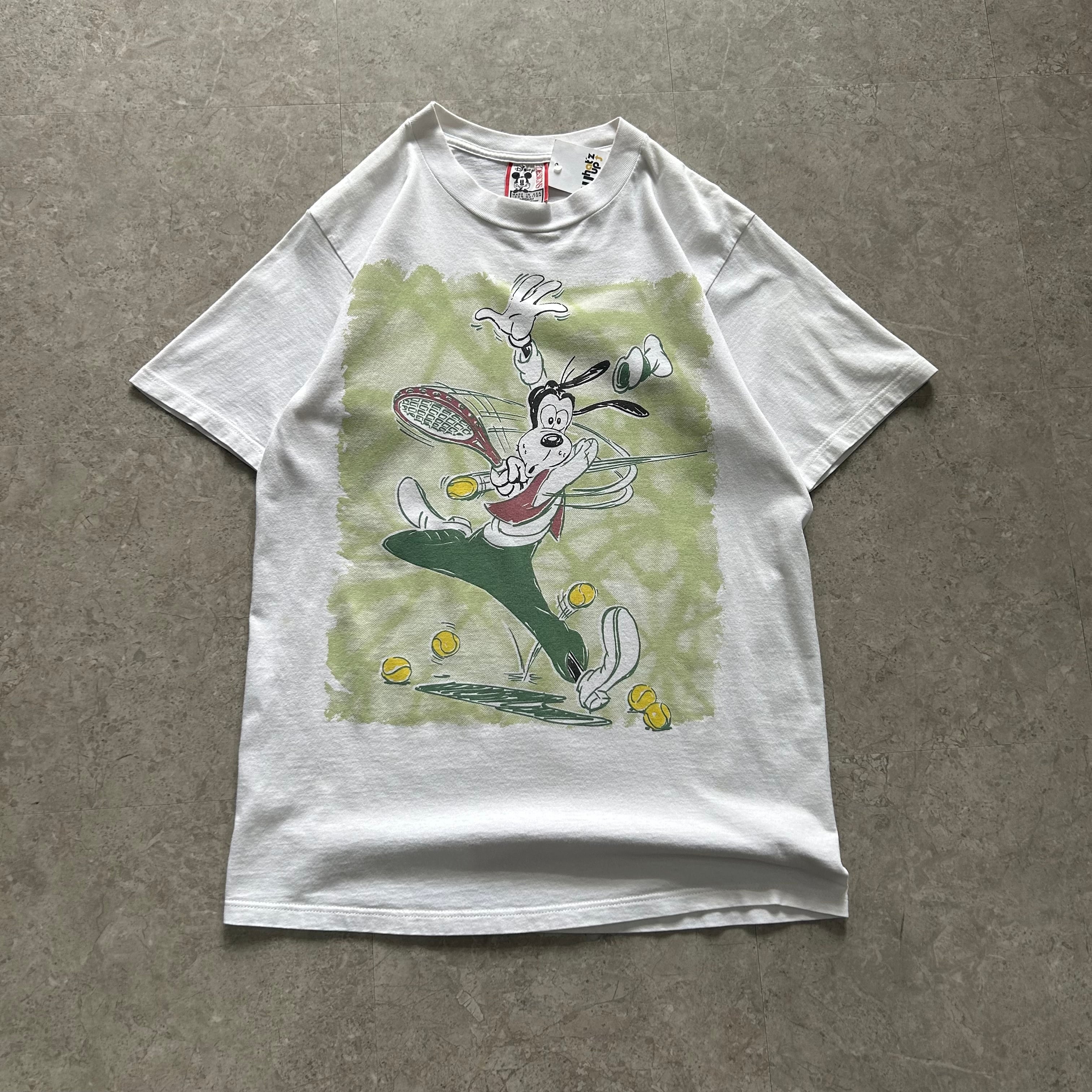 90s Disney playing tennis "Goofy" print T-shirt【仙台店】