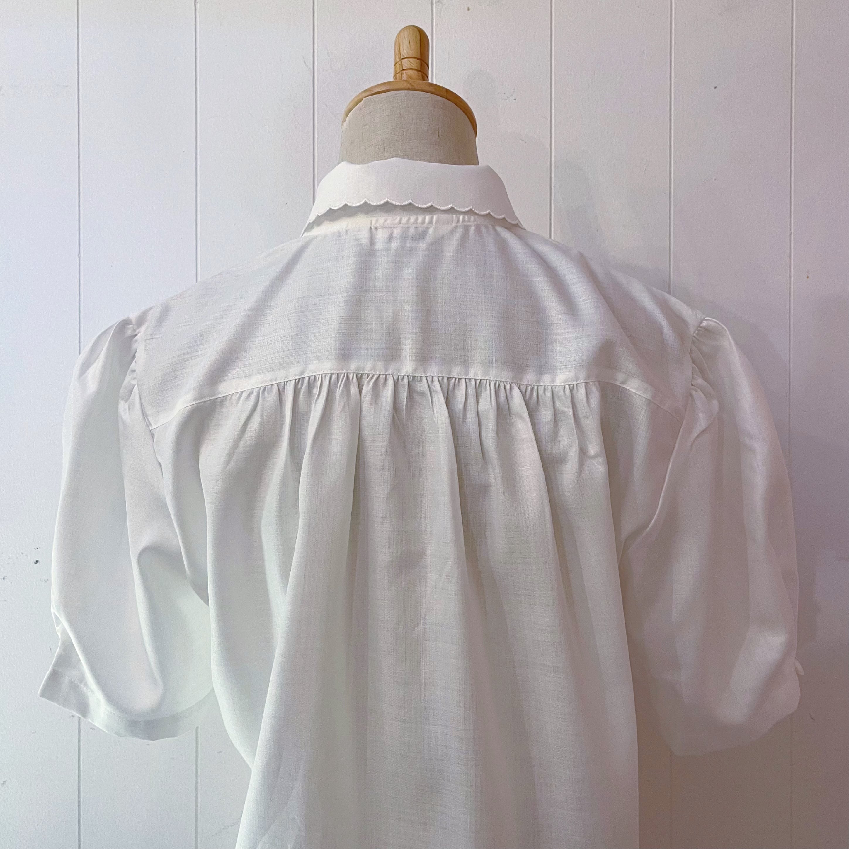 botanical embroidery white blouse