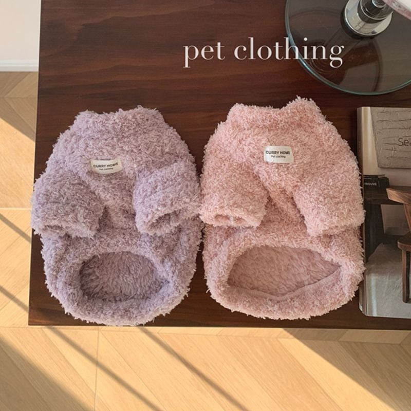 もこふわボアの無地のセーター 犬服 00983