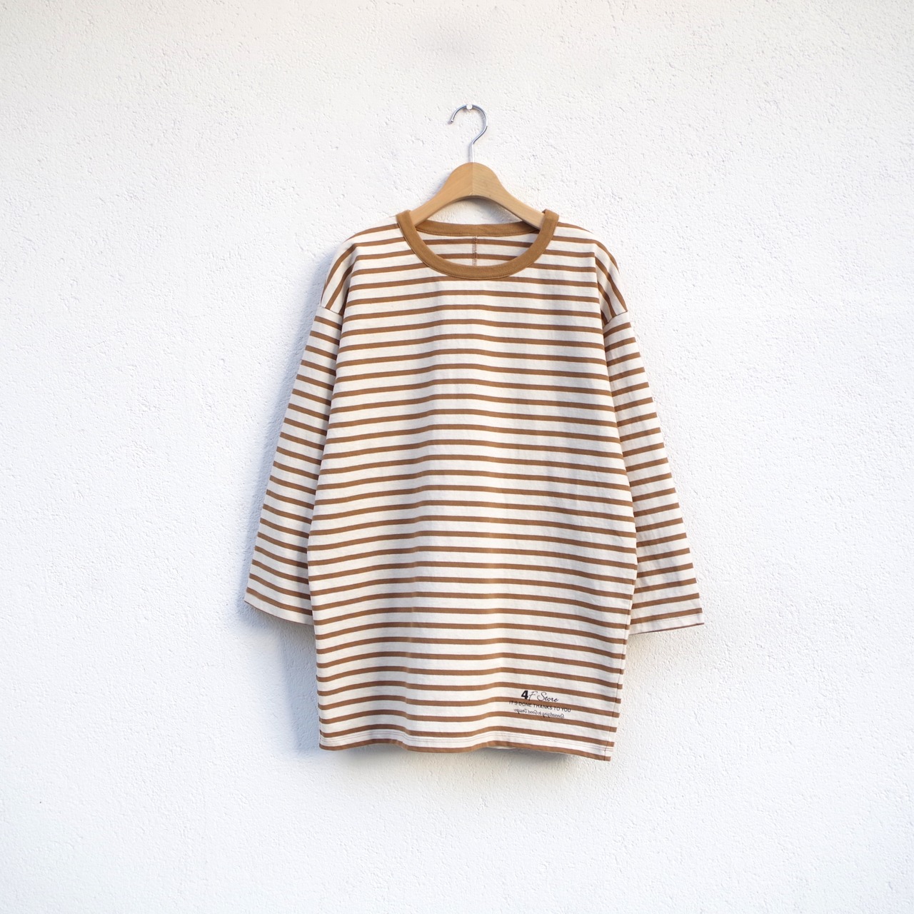 one f × 4ROOM HB Border Tee　NATURAL / BROWN 再入荷