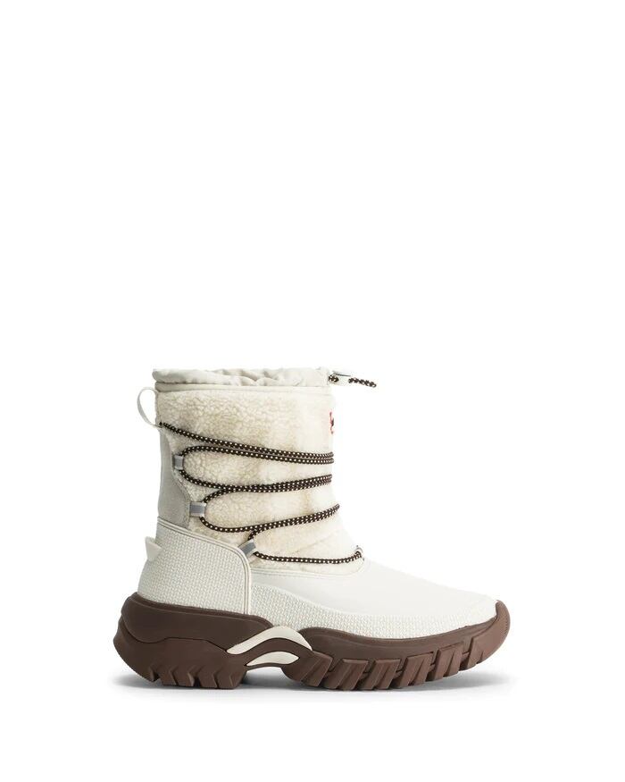 HUNTER(ハンター) - WOMENS WANDERER SHORT COSY SNOW BOOT(ワンダラーショートコージースノーブーツ) WHITE WILLO/GUM