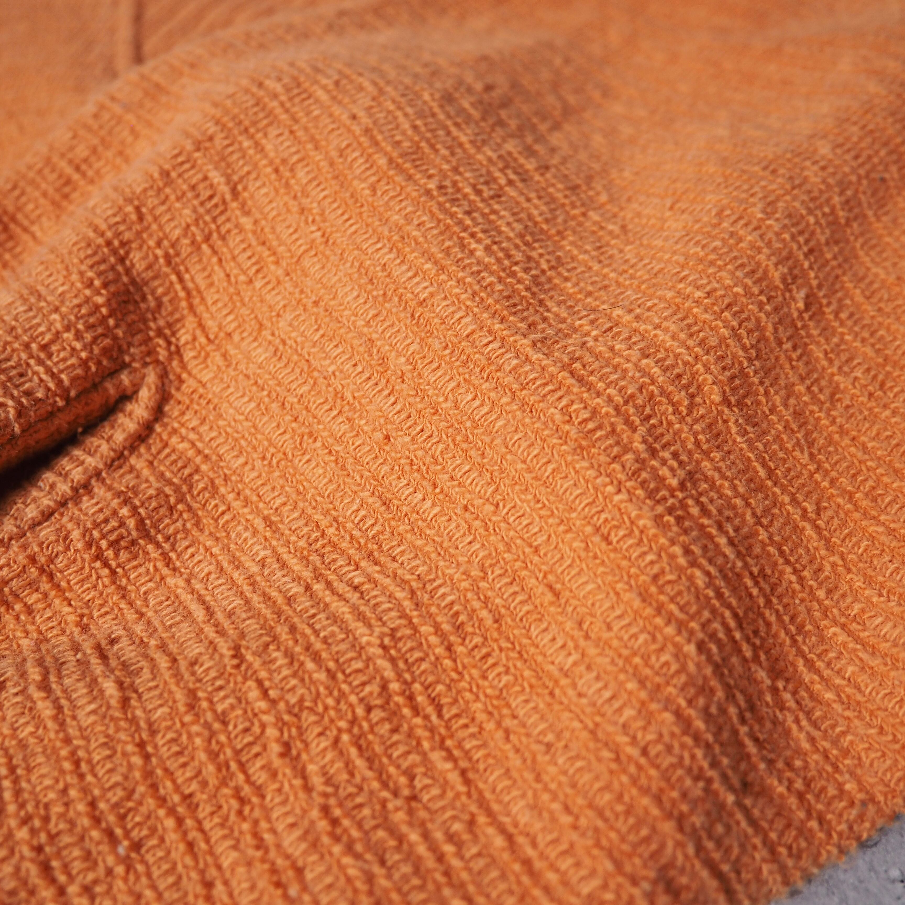 Carrot orange color soft pile fabric cotton loose shirt