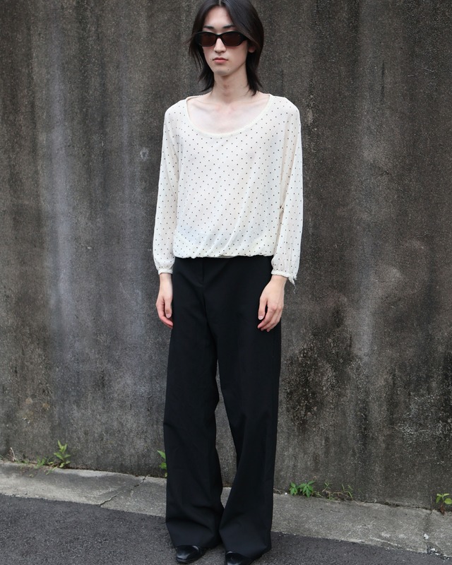 dot dolman sleeve sheer top