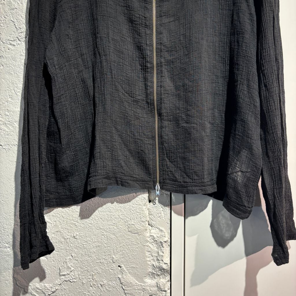 トップス SHRUNKEN FULLZIP POLO BLACK RAYON PLAIT OUR LEGACY アワーレガシー 20ss SHRUNKEN FULLZIP POLO Black Rayon