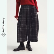 【2color】ほのあかり揺れる、冬のコクーンパンツ《P0328》