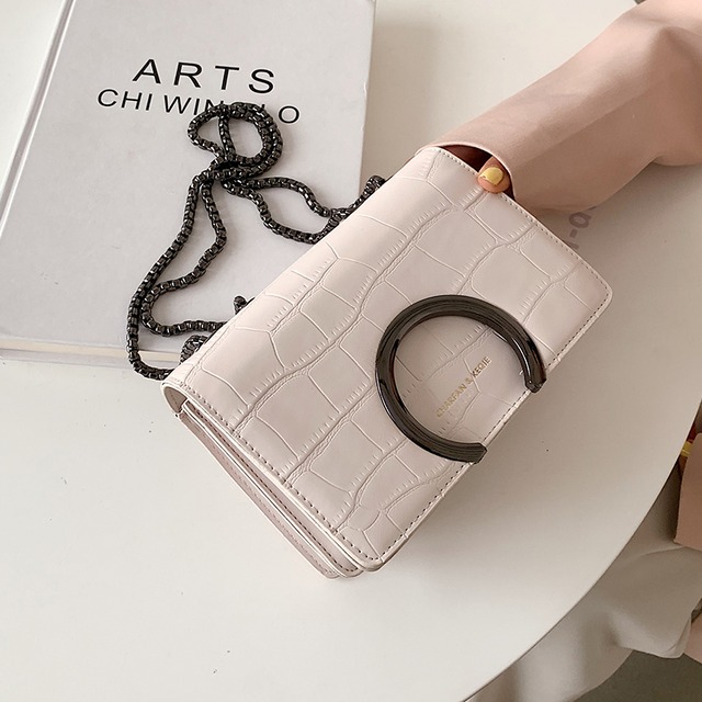 サマーチェーン レッド 夏物 スクウェア メッセンジャーバッグ 手作りハンドバック30012589196