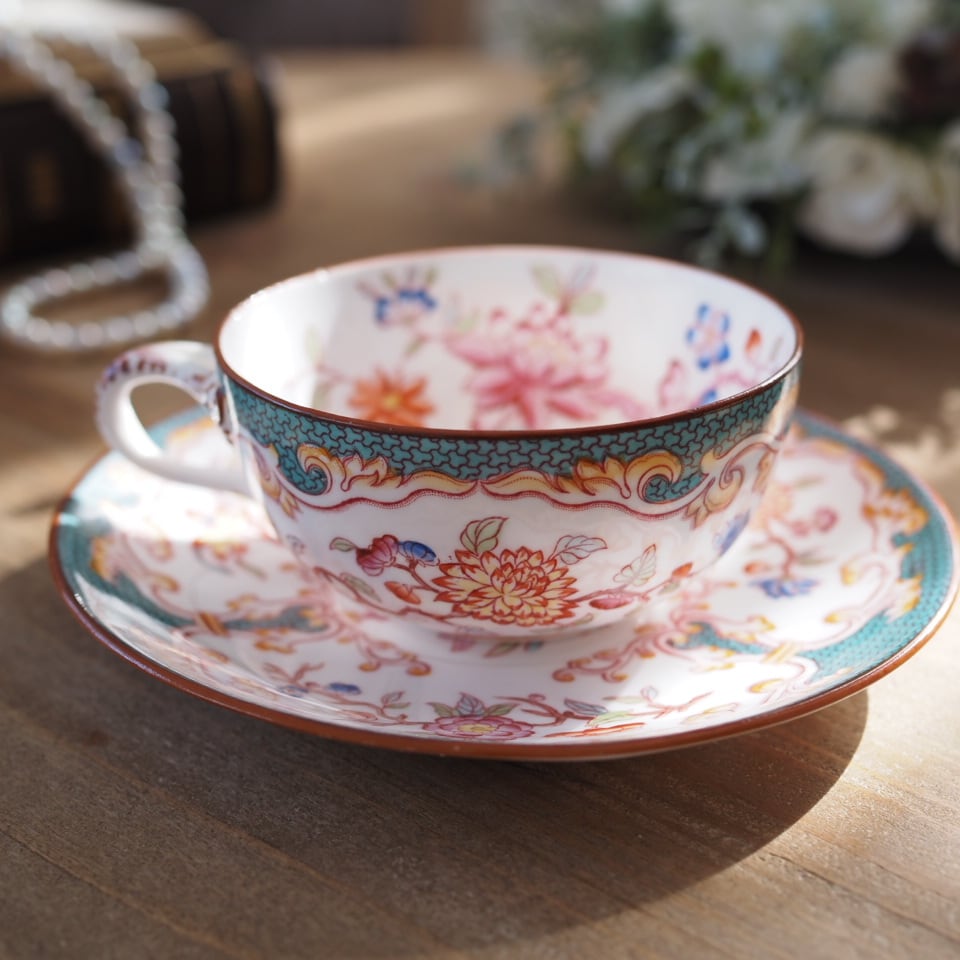 希少　美品　サルグミンヌ　カップ&ソーサー　フランスアンティーク 希少フランスアンティーク サルグミンヌ ミントン248 カップ＆ソーサー