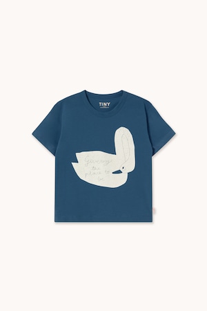 TINY COTTONS / SWAN GRAPHIC TEE (light navy) 26SS