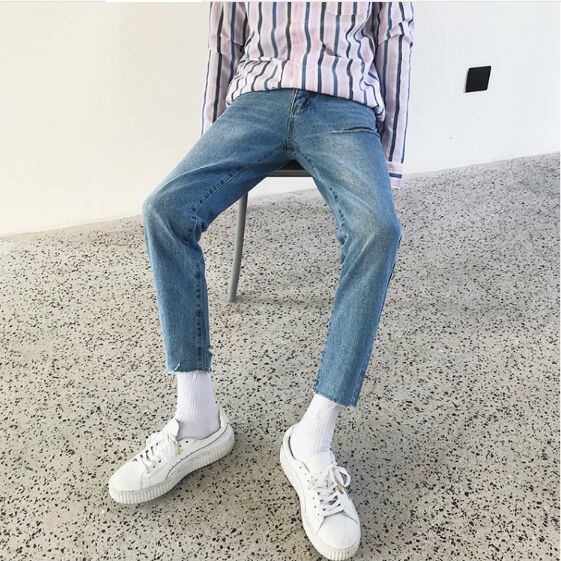 ダメージ クラッシュ ジーンズ デニムパンツ クール ストリート