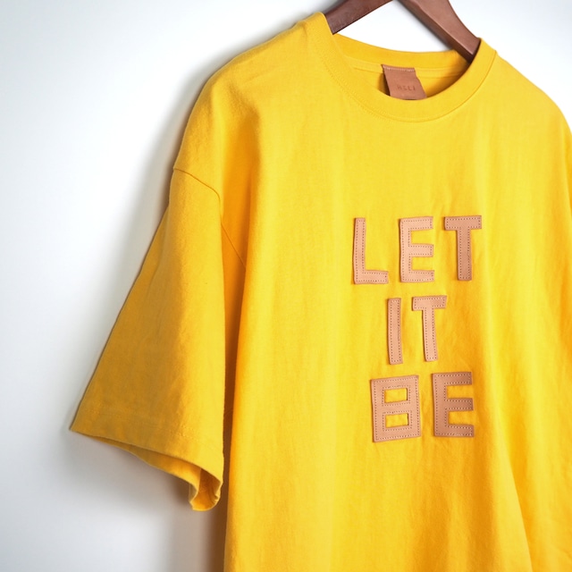 レザーパッチ「LET IT BE」の 半袖 Tシャツ（5色）コットン ワッペン