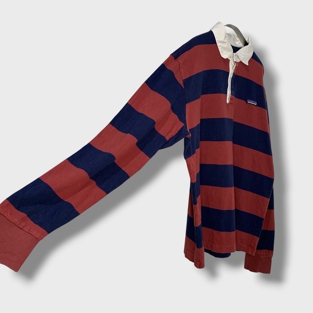 patagonia パタゴニア　ボーダー柄ラガーシャツ　太ボーダー　エンジ　XL