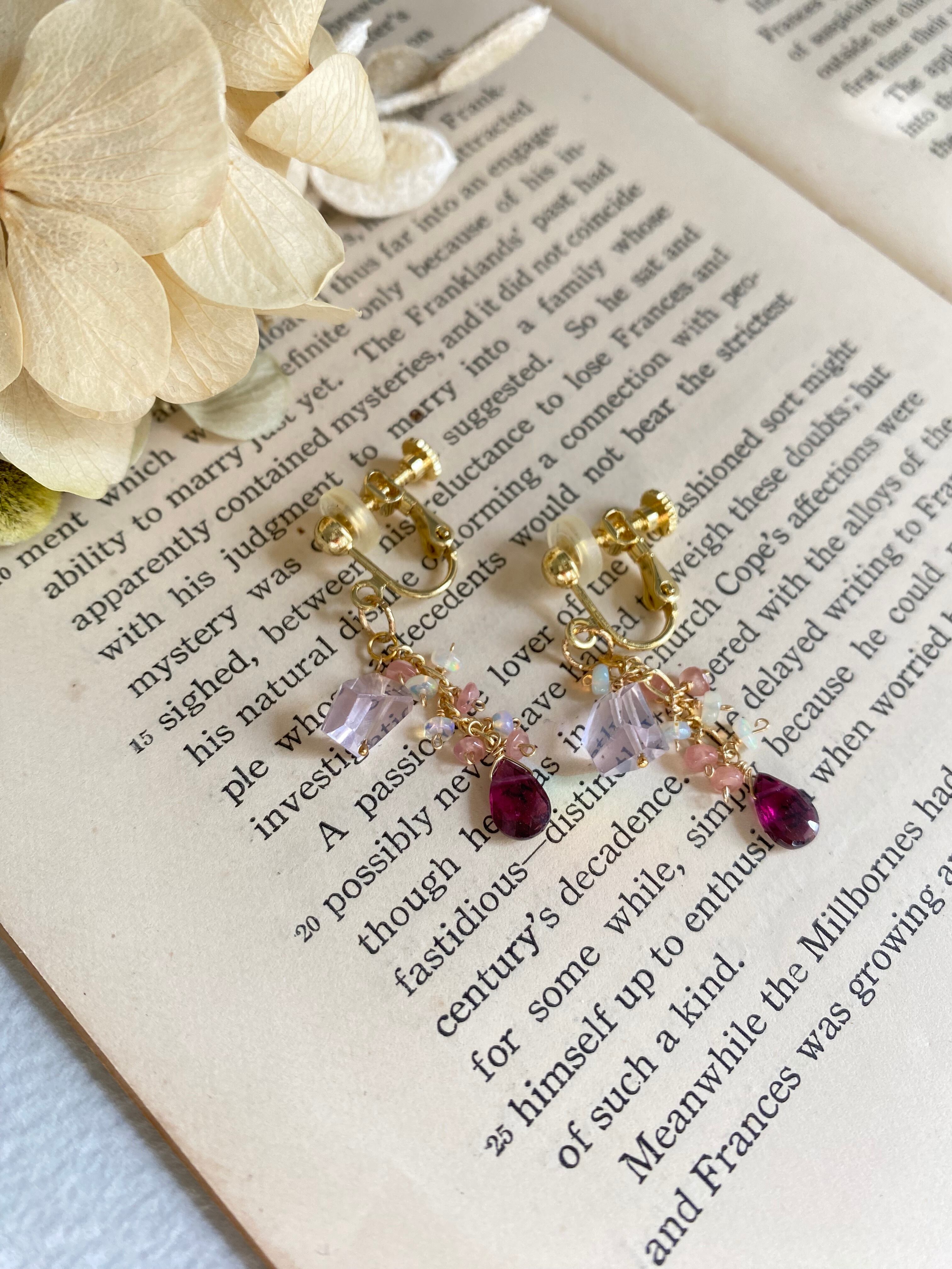 スコロライトとロードライトガーネット 14kgfブレスレット 天然石