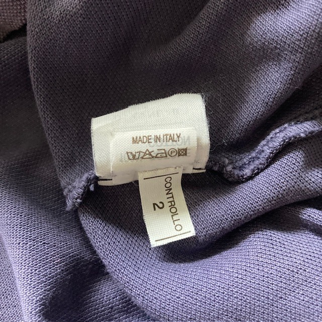 Brunello Cucinelli ブルネロクチネリ 鹿の子ポロシャツ 長袖 イタリア製 パープル 古着 M 画像7