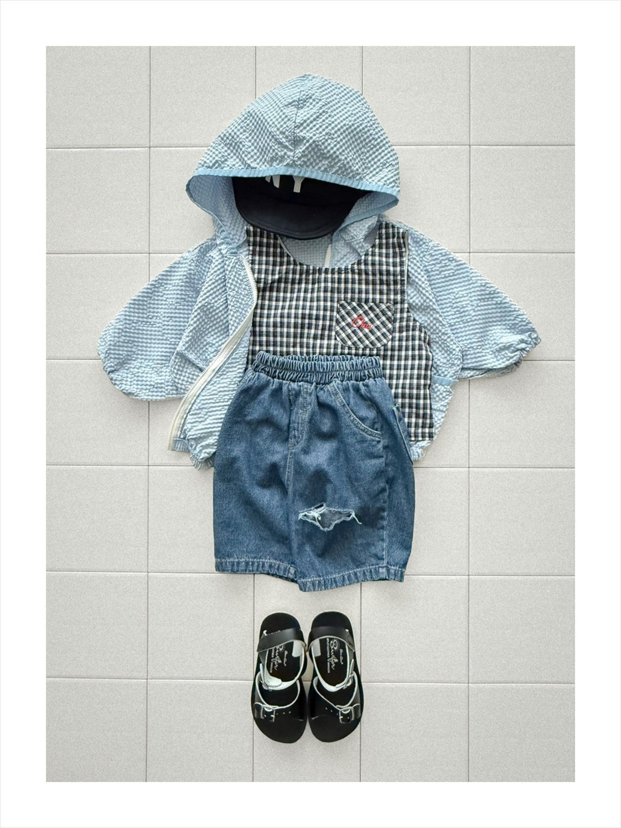 navy XL［即納］check tanktop / ONU 26summer