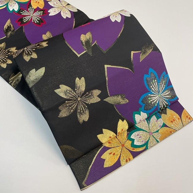 ☆ 美品 袋帯 桜 大柄 正絹 金彩 振袖に 未使用☆ r85 | 縁側  