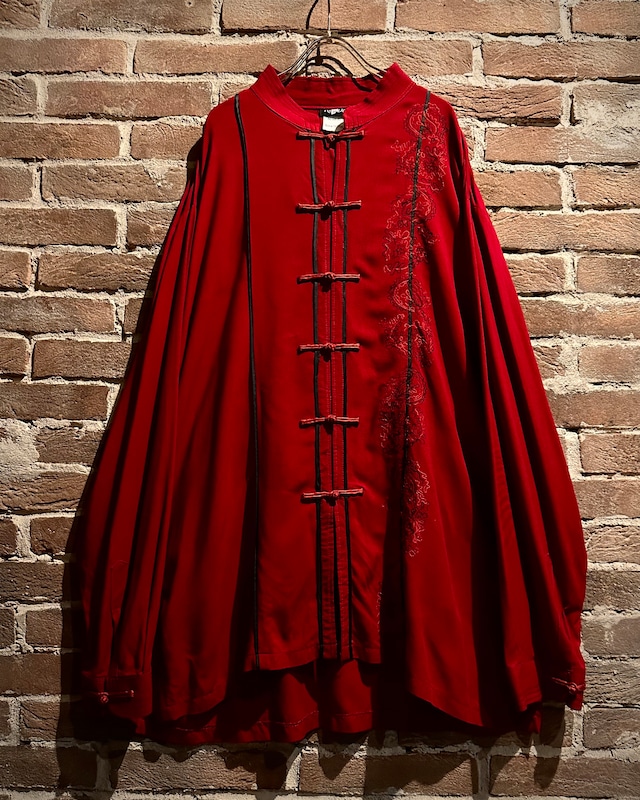 【Caka act3】Artistic Embroidery Vintage Loose China Shirt