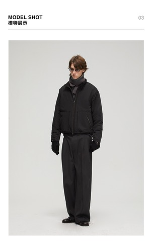 DECESOLO 26AW 3Mシンサレート マルチマテリアル ショート中綿ジャケット