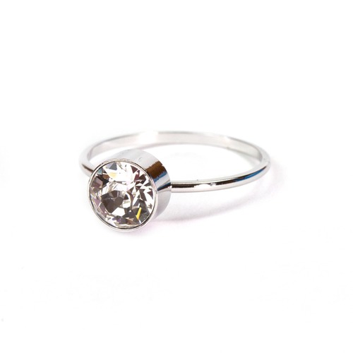 1 Stone Ring - Silver