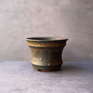 やちむん FUCLAY 植木鉢 鉢 FUCLAY black 釉薬  沖縄県今帰仁の窯 やちむん 植物 沖縄  【fuc_pot-19】