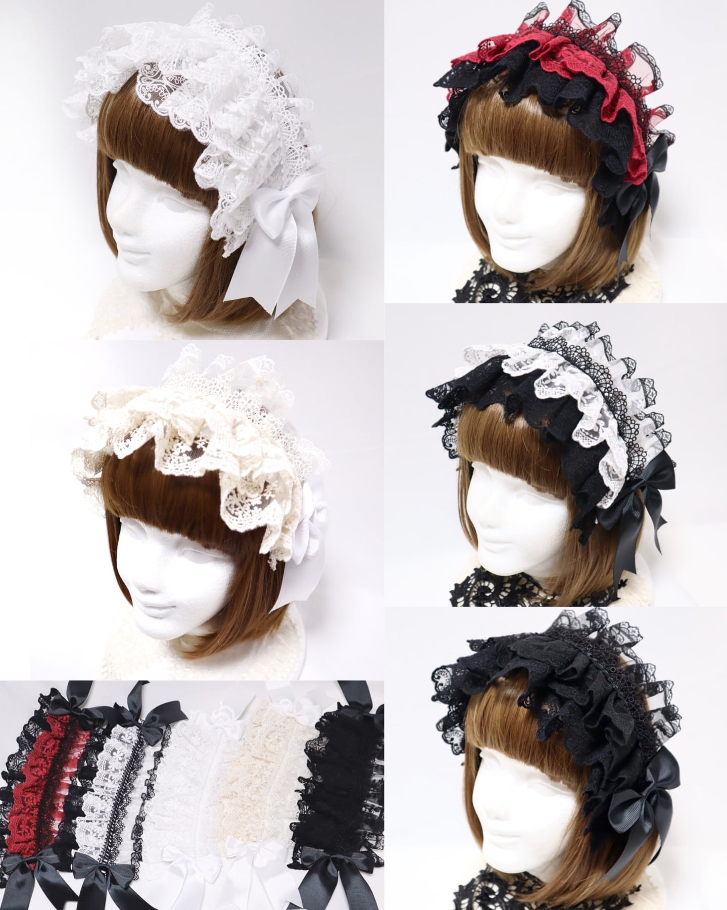 Libraヘッドドレス（黒/黒白/黒赤/白/生成り) | Morun x Muuna Stoik